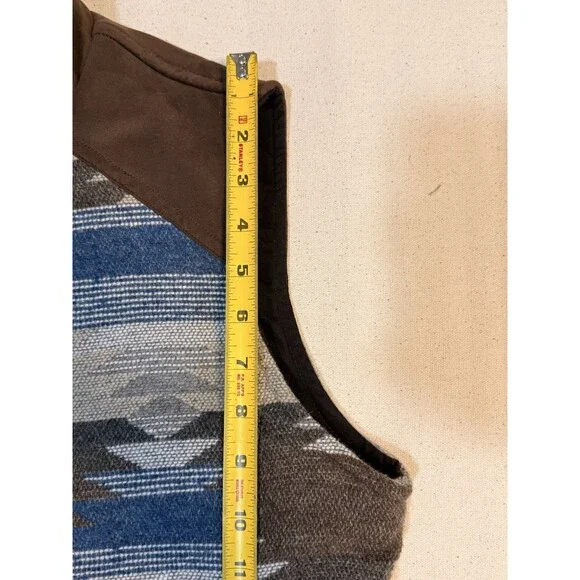 Vintage Aztec Wool Vest Pull Over-Size M Outback Trading Co. Western Wear Aztec - Picture 9 of 14